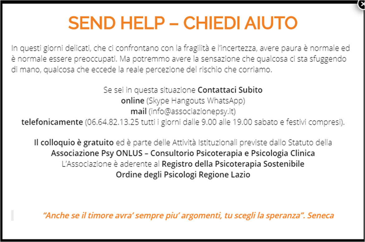 Pronto Intervento Psicologico