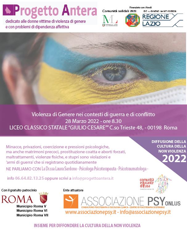 Violenza di Genere nei contesti di guerra e di conflitto – Progetto Antera