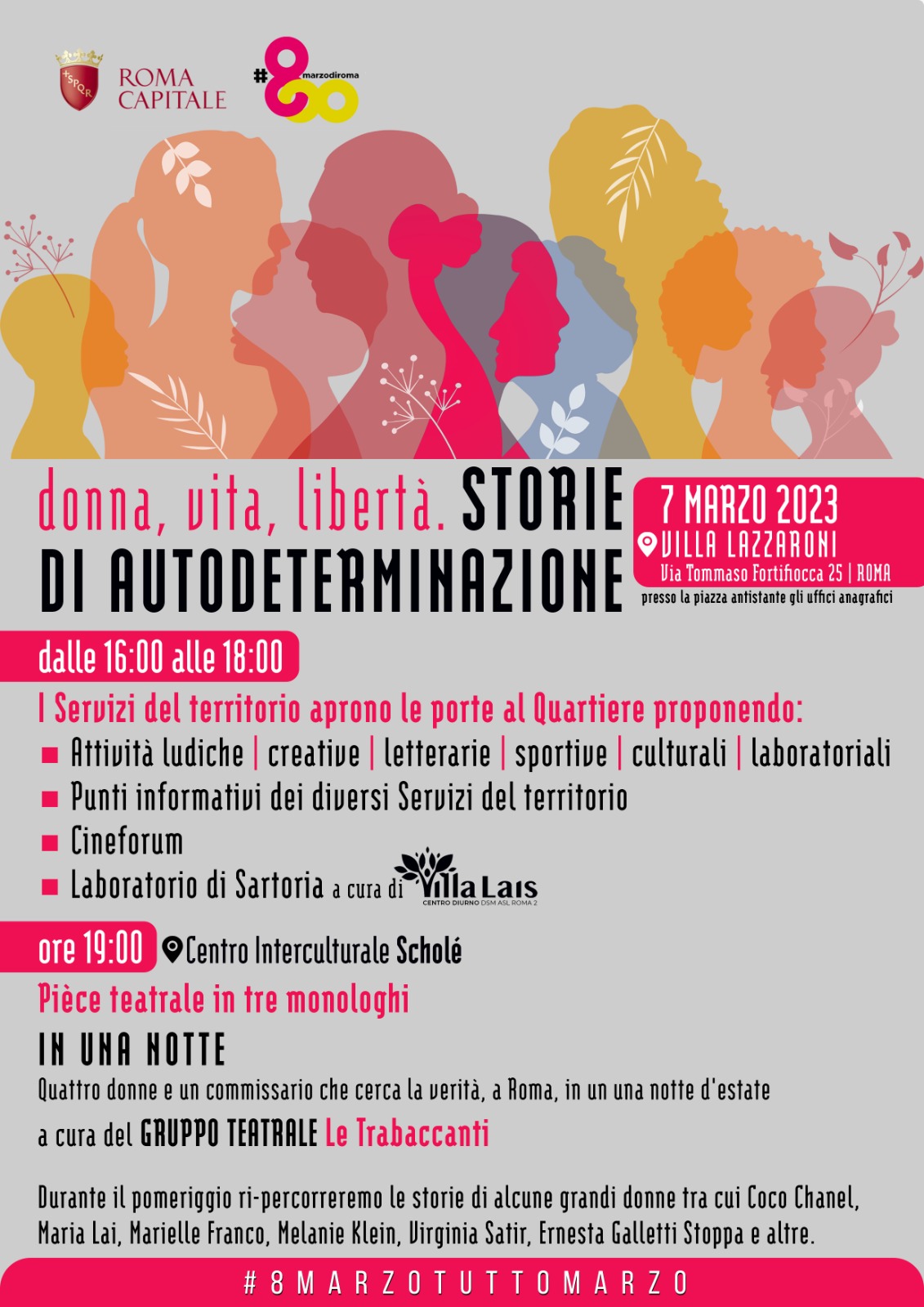 #8MARZO TUTTO MARZO – Giornata internazionale dei diritti della donna – Storie di Donne e Autodeterminazione